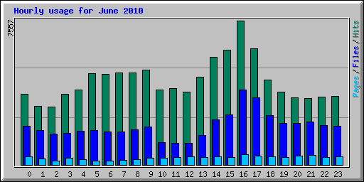 Hourly usage for June 2010